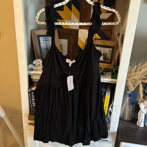 NWT black ruffle tank top